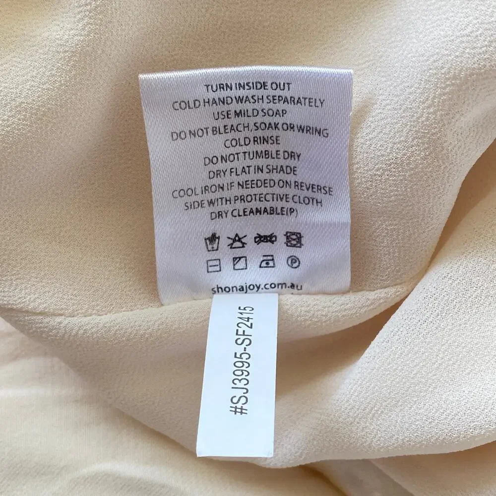 Shona Joy La Lune Tie Front Bias Midi Dress Cream - Picture 12 of 14